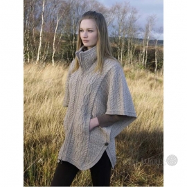 Aran Zipped Cape - Parsnip