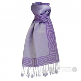 Celtic Border Pashmina Scarf - Purple