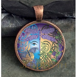 Fairy Face Round Domed Pendant