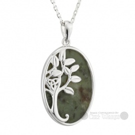 Offset Tree of Life Trinity Connemara Marble Pendant