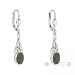 Connemara Marble Long Trinity Lever Back Earrings