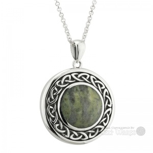 Round Celtic Knot Connemara Marble Pendant